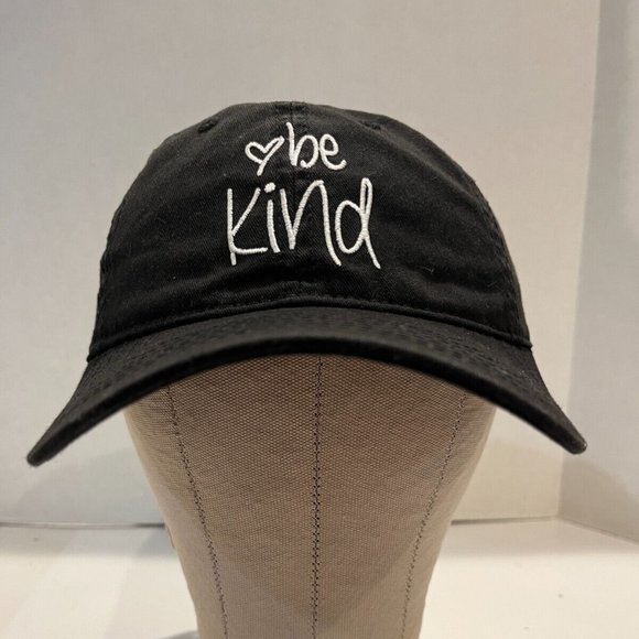 "Be Kind" Black Dad Hat Adjustable Chok Lids, Preowned Clean - Picture 1 of 8